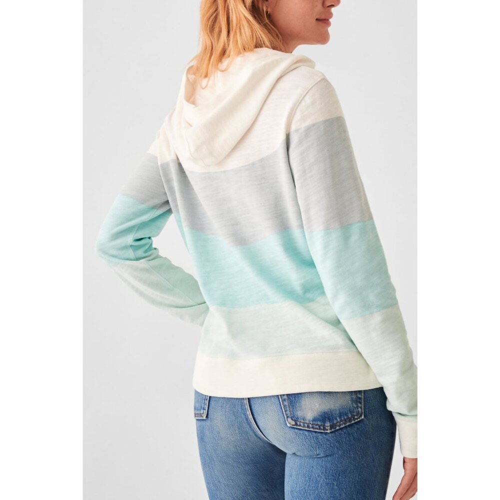 Faherty Sun And Wave Organic Cotton Hoodie Womens Size XL Knit Pullover Shirt - Picture 2 of 11